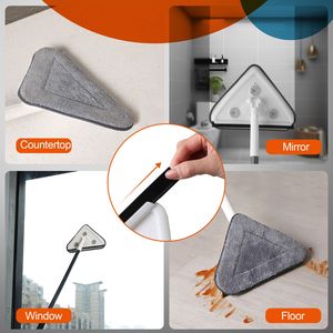 Effortless Long-Handle High-Reach <b>Wall</b> Cleaning <b>Mop</b> Versatile Triangle Design with Disposable Pads for <b>Walls</b> & Baseboards - Product Image 4