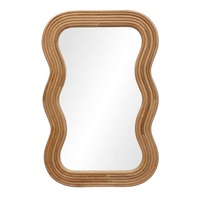 Indischer Lieferant Moderner Unregelmäßiger Holz-Wandspiegel Gerahmtes Dekoratives Design für Innenbereich
