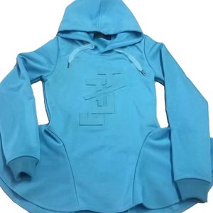 Girls <b>Sky</b> <b>Blue</b> Hooded Peplum Sweatshirt Long Sleeve Embossed Design Pullover Casual Soft Cotton Kids Fashion Hoodie <b>Top</b> - Product Image 2