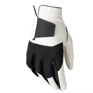 High Quality Custom Logo Sheepskin Genuine Leather Full Finger Golf Gloves <b>Hook</b> Loop Closure Breathable Features Reasonable - Product Image 1