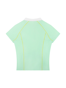 Camiseta de Mujer Verde Menta de Manga Corta, Secado Rápido, Transpirable, Corte Holgado, Largo Regular, Tejido de Punto, 100% Algodón, Color Sólido - Product Image 2