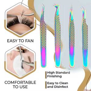 Pinzas para Pestañas de Acero Inoxidable con Puntas Suaves, Color Degradado de Precisión para Uso Estético - Product Image 5