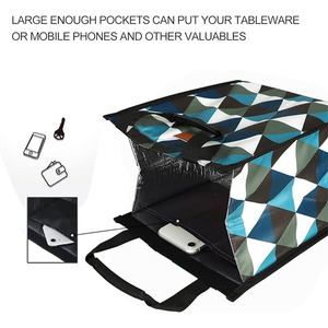 Sac isotherme personnalisé avec logo imprimé, écologique, grande capacité, imperméable, pour le transport de repas - Product Image 4