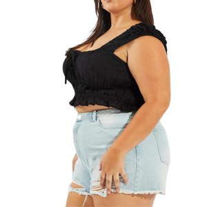 Shorts de Mezclilla para Mujer Talla Grande, Personalizables, Venta al por Mayor, Muestra de Tela Gratis, Mejor Calidad - Product Image 2