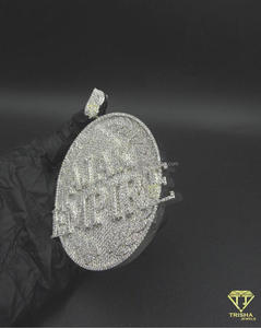 Collar de Plata con Diamante Cultivado en Laboratorio, Hecho a Mano y Personalizado, Estilo Hip Hop, Joyería de Lujo para Streetwear - Product Image 2