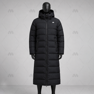 Chaqueta Larga Acolchada Impermeable para Mujer, Chaqueta de Plumón con Capucha para Invierno, Chaqueta Acolchada Transpirable con Botones a la Moda - Product Image 1