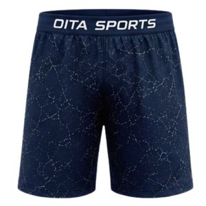 Navy Blue Marble Print Athletic Training <b>Shorts</b> with <b>Elastic</b> <b>Waistband</b> Lightweight Breathable Sports Gym Workout Performance - Product Image 1