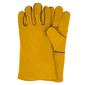 Gants de soudage en cuir de vachette pleine fleur de qualité supérieure, résistants à la chaleur, avec manchette de sécurité pour la protection des mains et les soins personnels - Product Image 3