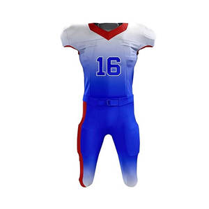 Custom Sublimated Gradient Color Football Uniform Lightweight Fabric V-<b>Neck</b> Short Sleeve Fitted Moisture Wicking Men's Jerseys - Product Image 5