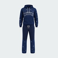 Ensemble de survêtement streetwear d'hiver unisexe de haute qualité, pantalon de survêtement épais à double taille et sweat à capuche, coupe oversize et ample en polaire technique 100%
