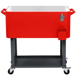 Contenitore Termico Rosso da 80Qt con Tubo di Scarico, Tubo Quadrato Nero, per Congelatore e Incubatore - Product Image 6