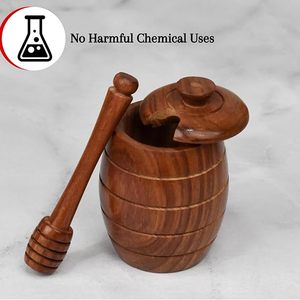Tarro de Miel de Madera Natural con Tapa y Cuchara, Contenedor para Miel, Herramienta de Almacenamiento, Venta al por Mayor - Product Image 6