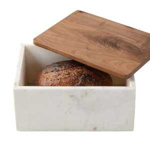 2 Tier Wooden Bread Box with Glass Window Clear Slanted Door <b>Large</b> Capacity Countertop Fresh Loaf Keeper Storage <b>Bin</b> - Product Image 3