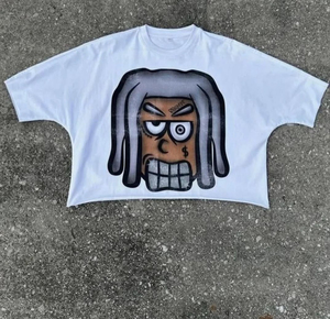 Camiseta Vintage con Estampado DTG y Lavado Ácido para Hombre, 100% Algodón, Hombros Caídos, Corte Holgado y Cuadrado, Diseño Recortado, Tejido de Tela - Product Image 3