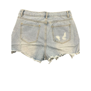 Shorts de Mezclilla Rasgados de Cintura Alta para Hombre, Casuales, de Algodón Lavado, con Cierre de Botones, Color Sólido, Tejido de Tela - Product Image 6