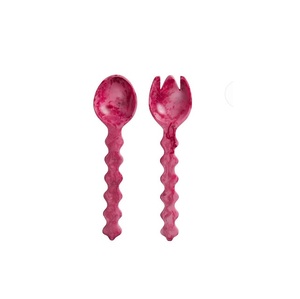 Blue Resin American Style Eco-Friendly Dishwasher <b>Safe</b> Salad Servers Set Handcrafted Salad Tongs Stylish Kitchen <b>Tools</b> - Product Image 4