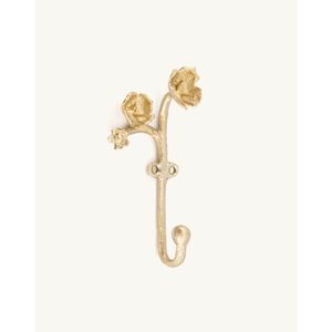 Luxury Gold Iron Flower <b>Wall</b> Hook Decorative Floral Metal Coat Hanger Wholesale Antique Brass Finish Towel Hooks for Home Decor - Product Image 1