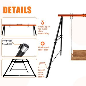 Columpio de porche para interior y exterior con soporte para silla de hamaca, solo estructura de columpio para patio trasero, carga máxima 550 libras - Product Image 3
