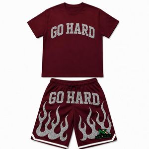 Custom Men Go Hard Print T <b>Shirt</b> <b>Flame</b> Shorts Set 2 Piece Summer Gym Streetwear Outfit Athletic Active Wear Matching Clothes - Product Image 5