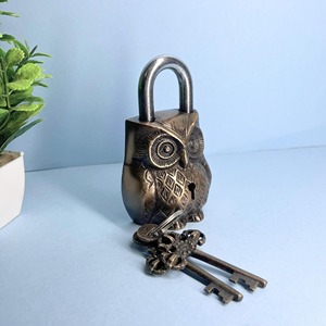 Vintage Owl Padlock Antique Finish Strong And Durable Padlock Factory Direct Heavy Duty <b>Locks</b> for Total Security Protection - Product Image 3