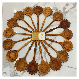 Wild Tree Collection Sunflower Slotted Duo Spoon Crescent Moon Strainer <b>Tea</b> <b>Infuser</b> Spoon Set-Eco-Friendly Dishwasher Safe Wood - Product Image 3