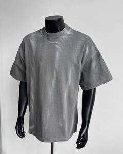 2026 Oversized O-Neck Short Sleeve California Reaper Washed Knitted 100% Cotton Quick Dry Breathable Vintage Solid Men's T-Shirt - Product Image 3