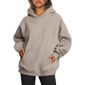 Sudadera con Capucha Holgada para Mujer, Sudadera de Algodón Suave con Bolsillo Tipo Canguro, Moda Casual Otoño Invierno - Product Image 3