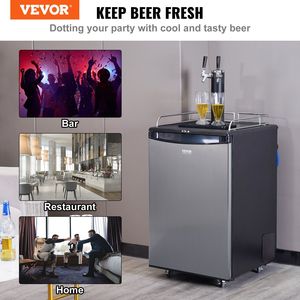 Dispenser di Birra a Doppio Rubinetto con Cilindro CO2, Vassoio Raccogligocce, Kegerator con Controllo Temperatura 32-75.2 Fahrenheit, Refrigeratori e Raffreddatori - Product Image 2