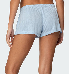 Ensemble de pyjama en satin de coton pour femmes, haut à manches longues et short, vêtements de nuit doux et respirants, vêtements de détente - Product Image 6
