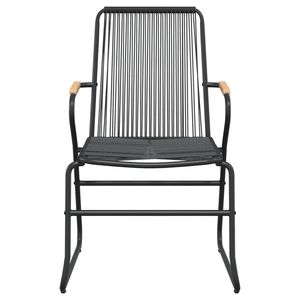 Petit ensemble de salle à manger de jardin en rotin PVC noir durable, meubles de patio - Product Image 6