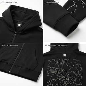 เสื้อฮู้ดซิปเทคแวร์พรีเมียมสำหรับผู้ชาย ผ้าฝ้ายฟลีซ 280GSM แจ็คเก็ตสตรีทแวร์ ปักโลโก้แบบเชนิลล์ ผ้าฝ้ายฟลีซหนา 280GSM - Product Image 4