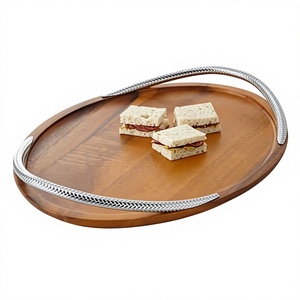 Fabricante de bandejas de madera de acacia/Mango/melocotón, exportador para el hogar, hotel, restaurante, diseño hecho a mano, bandeja de madera para servir de la India - Product Image 4