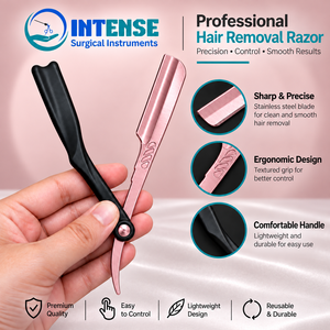 Navaja de Afeitar Profesional Personalizada para Barbería, Soporte para Cuchilla de Navaja Recta de Acero Inoxidable para Hombres, Peluquería, Cuidado y Estilismo del Cabello - Product Image 4