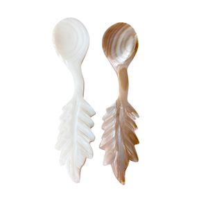 Boutique MOP <b>Shell</b> Spoon Fish Flower Long Handle <b>Mirror</b> Polish Custom Logo Engraved Professional Chef Utensil Storage - Product Image 2