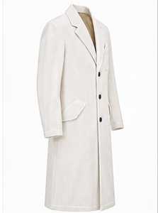 Manteau long couleur crème pour femme, manches longues, fermeture à boutons - Product Image 4