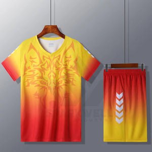 Men's Gradient V-Neck Short Sleeve <b>T</b>-<b>Shirt</b> and Shorts Set Moisture Wicking Polyester Sporty Summer Activewear Front <b>Wolf</b> Print - Product Image 5
