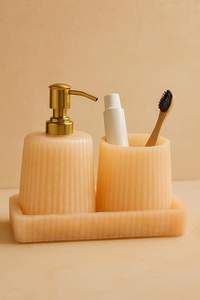 Juego de Baño de Resina Epoxi de Excelente Calidad, 4 Piezas, Dispensador de Jabón, Portacepillos de Dientes, Bandeja para Artículos de Baño, a un Precio Accesible - Product Image 4