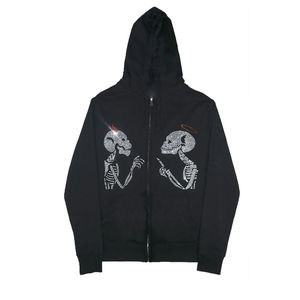 Meilleures sweats à capuche pour femmes en polaire avec logo personnalisé en strass, fermeture éclair intégrale, qualité supérieure, vente en gros directe usine - Product Image 1