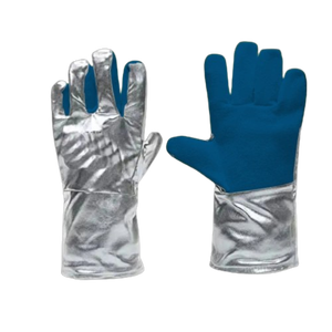 High <b>Fire</b>-Resistant Aluminized Para Aramid White Construction Safety Gloves Full Palm Cotton Heavy Welding Protection Smooth - Product Image 4
