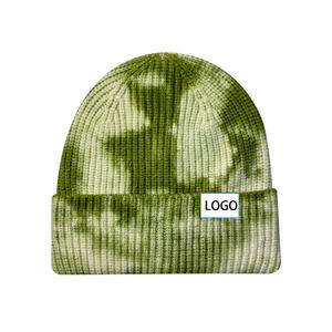 New Fashion Streetwear Hip Hop Caps Winter <b>Wool</b> Knitted Hat <b>Tie</b> Dye Print Warm Skullies Beanies Custom - Product Image 3