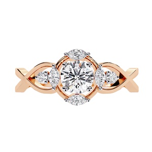 High Quality Gold Bridal Engagement <b>Ring</b> Infinity Knot Lab Grown Round Cut Diamond IGI Certified Sheeraj <b>Solitaire</b> Trendy Women - Product Image 2