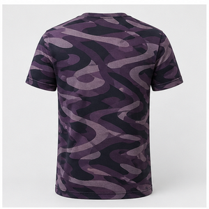 Camiseta de Manga Corta para Hombre con Estampado de Camuflaje y Lazo de Cinta Color Morado Aubergine Personalizada MTS-CAMO-0022 - Product Image 2