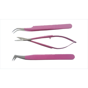 Ensemble de pinces à cils et ciseaux à ressort personnalisés de qualité supérieure avec étui en cuir PU pour des outils de toilettage précis des sourcils - Product Image 1