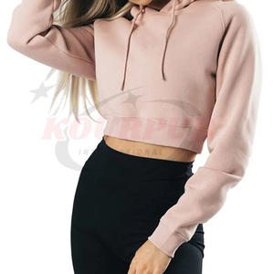 Customized New Arrival Stylish Crop <b>Top</b> Hoodie <b>For</b> <b>Women</b> Highly Recommended Hoodie In Unique Color With Reasonable Price - Product Image 3