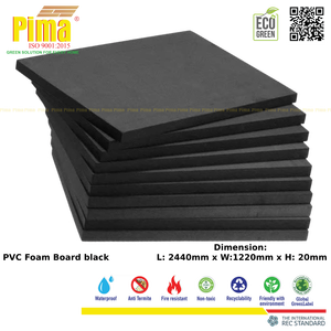 Black PVC-WPC <b>Foam</b> Board 20mm <b>Thick</b> 0.6 G/cm3 Density Waterproof Plastic Panels for Furniture Kitchen Counters Room Decor - Product Image 2