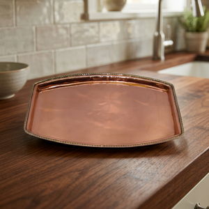 Bandeja de cobre de lujo al por mayor para servir agua y vaso, bandeja decorativa para almacenamiento diario de frutas, bandeja de cobre para decoración del hogar y cocina - Product Image 3
