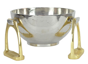 Enfriador de Vino de Lujo para Mesa de Salón, Cuenco Decorativo Grande y Curvo de Plata para Champán con Soporte de Estribo de Caballo Dorado - Product Image 4