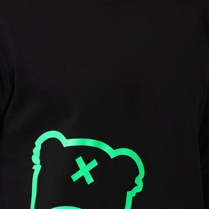 Conjunto de Sudadera con Estampado de Oso Luminoso Negro para Hombre, Cuello Redondo, Algodón, Ropa Urbana de Otoño con Bolsillos Laterales - Product Image 5
