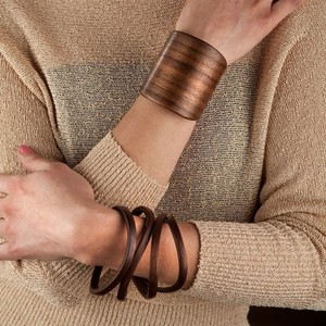 Customized Ethnic Wooden Bangle <b>Bracelet</b> for Women Vintage Daily Wear Party Festive Premium Finished Fashion Jewelry Hand Cuff - Product Image 1