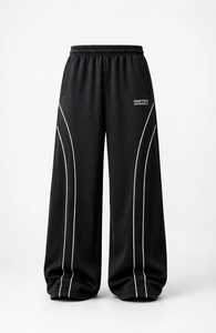 กางเกงวอร์มขายาวสีดำ ONETEN APPARELS เอวยางยืด แถบข้างลำตัว สไตล์ลำลอง กางเกงกีฬา ระบายอากาศได้ดี เป็นมิตรกับสิ่งแวดล้อม น้ำหนักเบา - Product Image 1